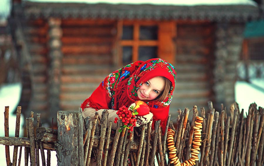 Sexy girl Women in Slavic costumes in Ngerulmud