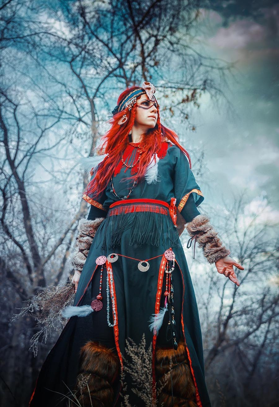 Girls in Slavic costumes underwear in Ngerulmud